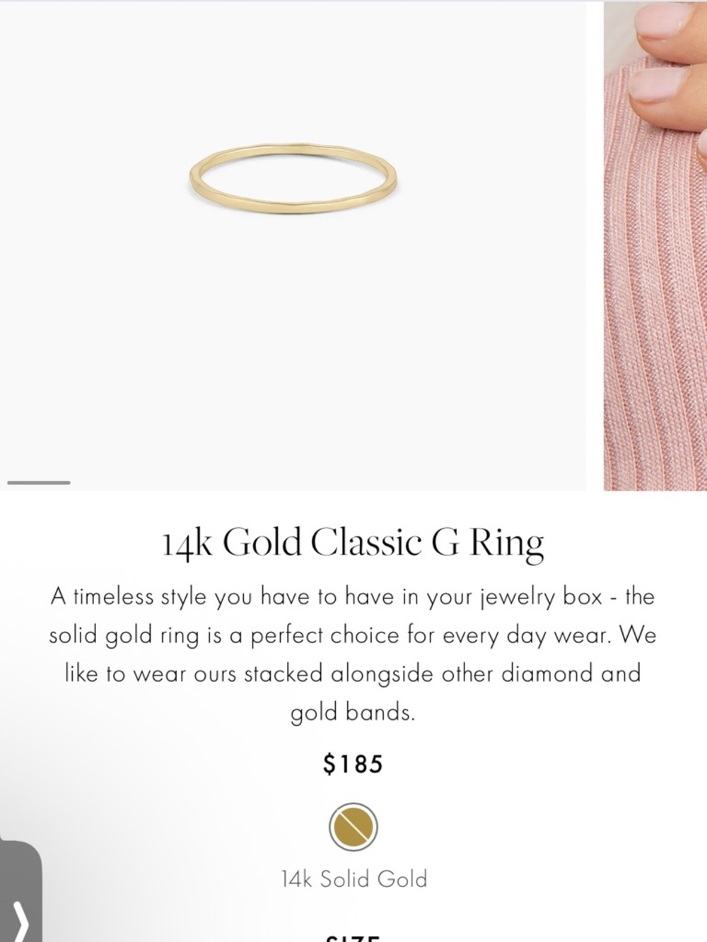 Gorjana 14k Solid Gold Slim Band - Gold
